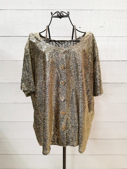 Oversized Gold Sparkle Shirt