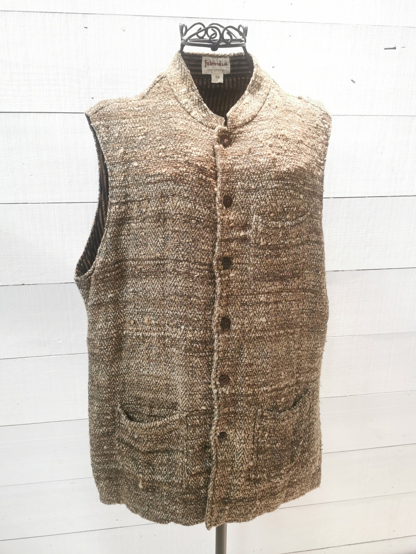 Fabindia Brown Rustic Vest