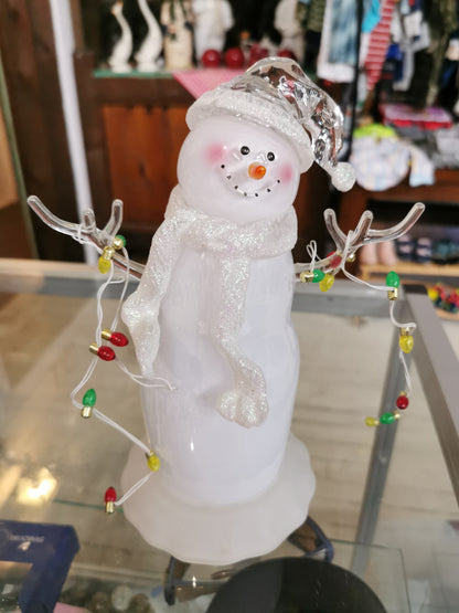 Vintage Battery Operated Acrylic Snowman With lights