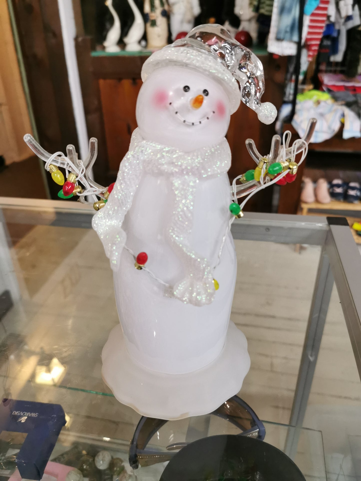 Vintage Battery Operated Acrylic Snowman With lights