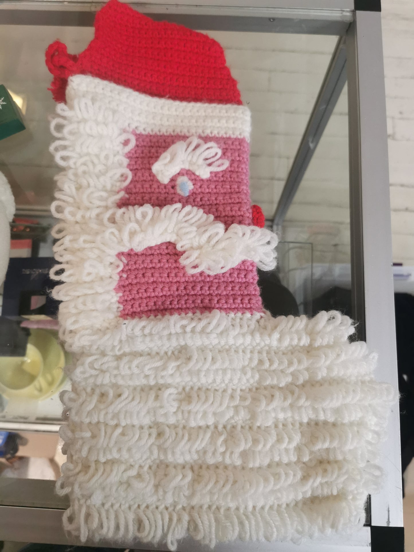 Handmade Knit Santa Stocking