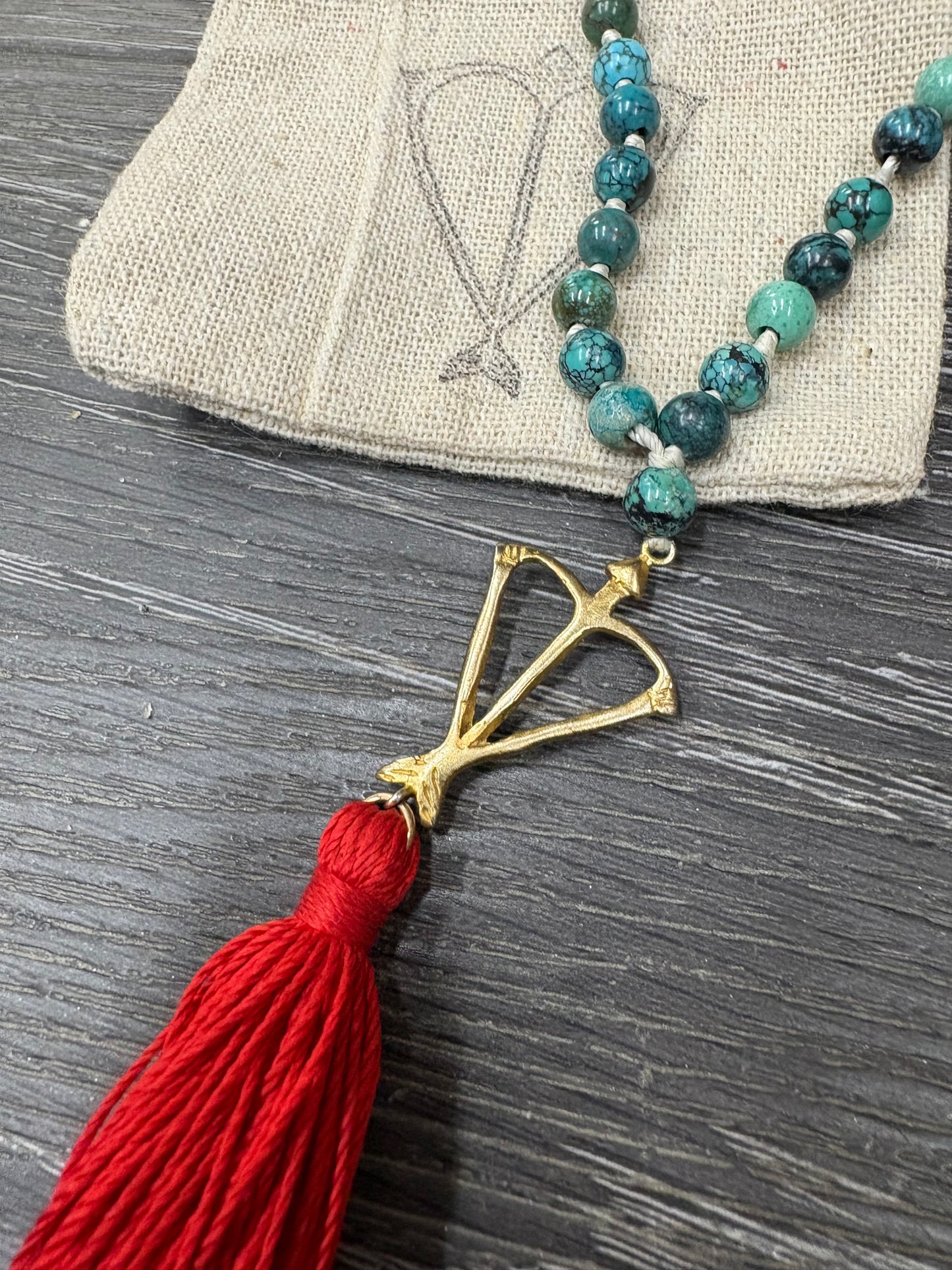 Open Heart Warrior Chakra Mala Turquoise