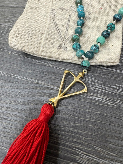 Open Heart Warrior Chakra Mala Turquoise